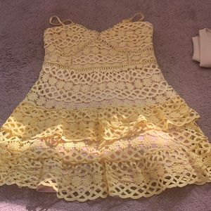 Lulus yellow embroidered dress